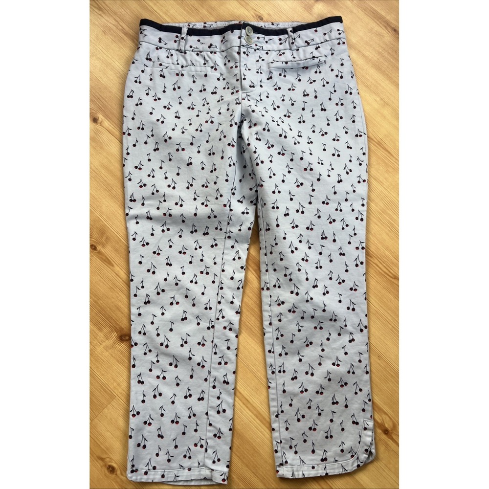 Anthropologie Cartonnier Ankle Pant Womens 12 Blue Cherries